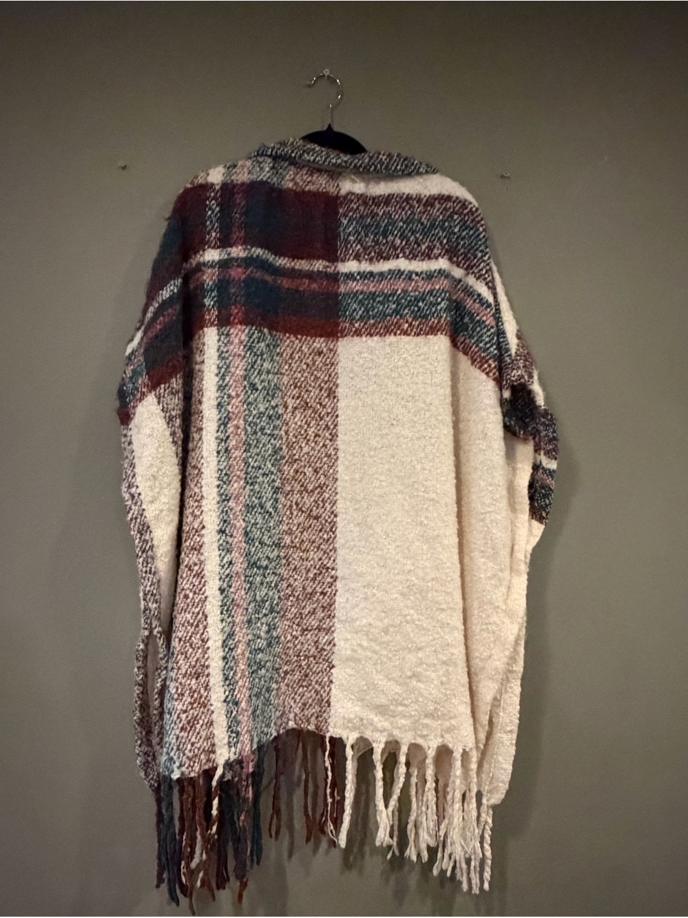 Torrid Cold-Weather Ruana Plaid Multi O/S - Picture 3 of 4